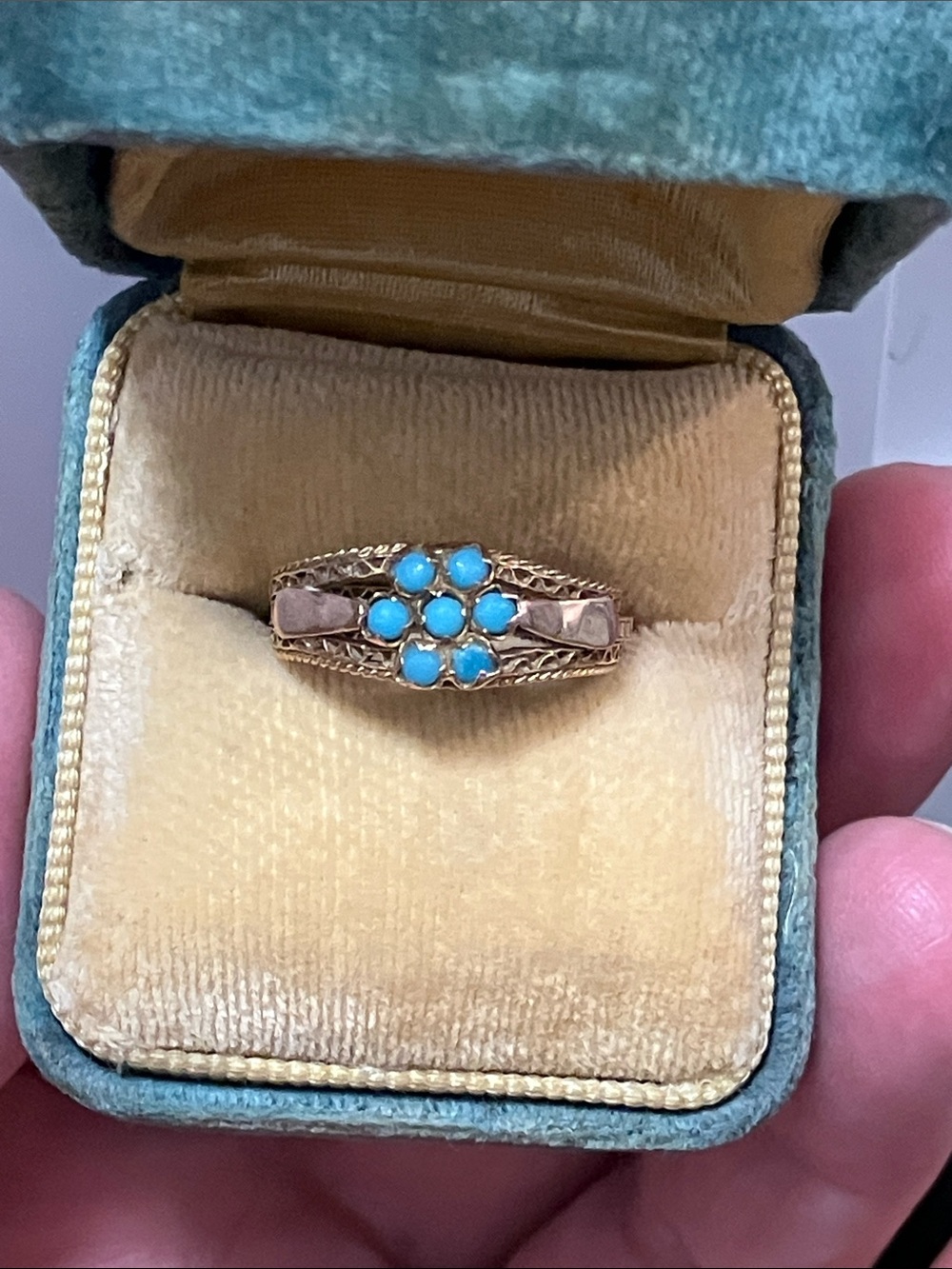 15K Gold Victorian Turquoise ring